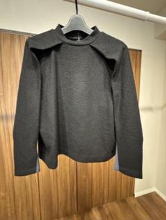 ルシェルブルー　黒×グレー　長袖カットソー 肩切り替えデザインのサムネイル
