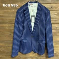 ♦︎【Rou Neo 】新品未使用 ネイビー ストライプ ブレザージャケット L