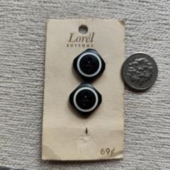 アメリカ　ビンテージ　Lorél 六角形ボタン 2個セット