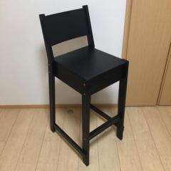 NORRÅKER ノッルオーケル 背もたれ付き, ブラック, 74 cm