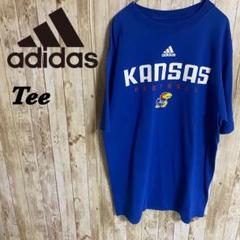 【C63】adidas KANSASカンザス大学カレッジロゴフットボールTee