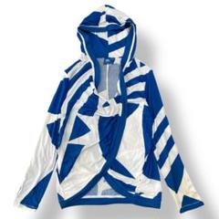 adidas アディダスオリジナルス　フロントクロス　パーカーカットソー　青白