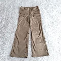 【アーヴェヴェ】 ワイドパンツ 裾 ロールアップ 前ジッパーポケット