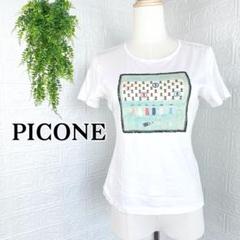 2401【PICONE】Tシャツ 半袖カットソー 手書きイラスト ホワイト L