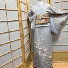 ［4395］訪問着 美品 未使用 流水花文様 しつけ付 ぼかし 正絹 着物 袷