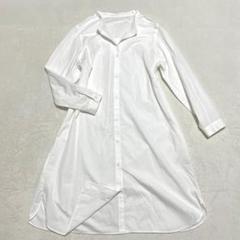 ロングシャツワンピース バンドカラー 羽織り シアー 薄手 日除け ゆったり M