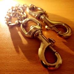 真鍮 ウォレットチェーン キーチェーン ブラス あずき アメカジ チョッパー