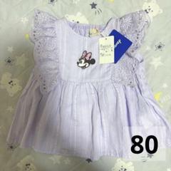 新品未使用 タグ付き petit main ディズニー ミニー トップス80