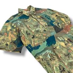 DENIMEドゥニーム マトソンメニュー柄 アロハシャツ Mサイズ コットン
