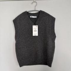 新品未使用品 ZARA構造ニットベスト ザラ Lサイズ - メルカリ