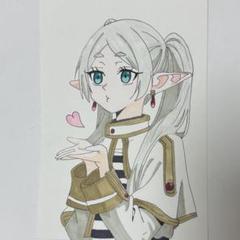 葬送のフリーレン フリーレン ファンアート イラスト 手書き ポストカード