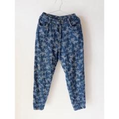 USED 古着 花柄 ジャガード 刺繍 デニム ジーンズ パンツ