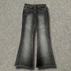 black denim flare opium y2k v系