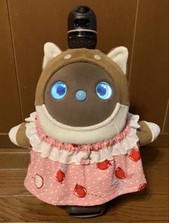 ラボ服⭐︎らぼ服 リップル生地 りんご飴柄のピンクのゆったり楽ちんワンピース♡