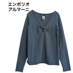 美品✨エンポリオアルマーニ　 Vネック長袖トップス　グレー　イタリア製