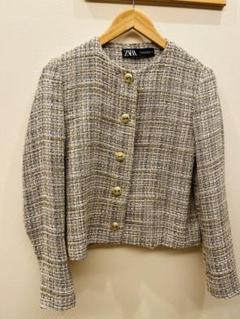 ZARA - ZARA ボタンディテール付きテクスチャー入り生地ブレザー