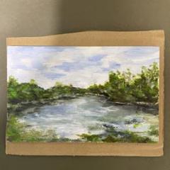 岩苔聖峰 油彩画 風景画 「帰路」 南軽井沢