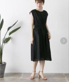URBAN RESEARCH ウエストシャーリングミディワンピース　コットン