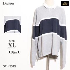 ★美品★ Dickies トップス シャツ 長袖 ボーダー柄 ロゴ 刺繍 春向け