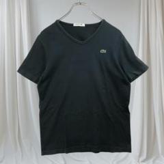 ラコステ VネックTシャツ 黒 コットン 日本製 3サイズ フレンチカジュアル