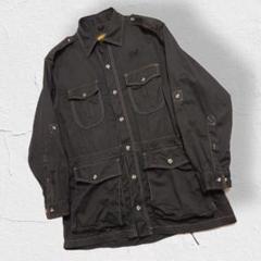 ウールリッチ カバーオール 80's Woolrich ブランケットライナー付き 襟レザー デニム