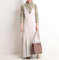 SLOBE IENA ノースリーブニットワンピース ベージュ