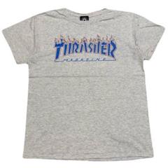 THRASHER スラッシャー スペースタグ ロゴ プリントTシャツ グレーのサムネイル
