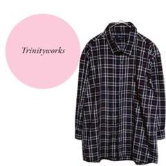 【Trinityworks】シャツ♡襟付♡前ボタン♡カジュアル【LL】チェック柄