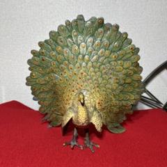 孔雀 置物 インテリア オブジェ アンティーク ヴィンテージ 金属