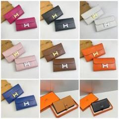レザー三つ折り財布 Hロゴ付きのサムネイル