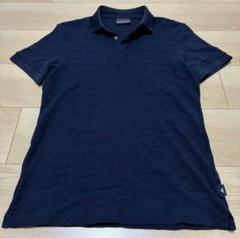 美品✨エンポリオアルマーニ メンズ 総柄 ポロシャツ XS 高級感 ネイビー