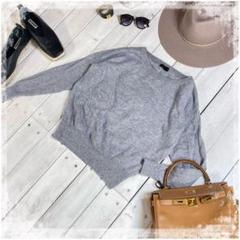 『apart by Lorri』ニットセーター　レース付　グレー　カシミア混合
