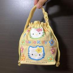 希少 レトロ ハローキティ かごバッグ 1999年 平成 和装 平成レトロ】カオハナキティ ハローキティ サンリオ 1999年 巾着