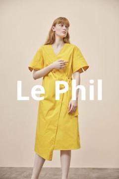 LE PHIL / ルフィル 麻ブロードノースリーブワンピース ブラック 黒