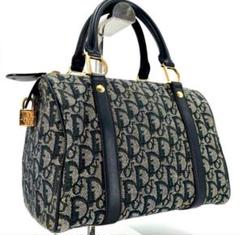 ディオール　ボストントン　ブルー系 Boston Bag Dior Blue Monogram Bag Christian Dior Vintage