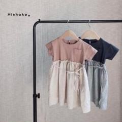 ★新品★配色ナチュラルワンピース 女の子 春 夏
