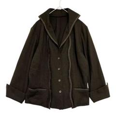 ヒロココシノ　ステッチニットジャケット　茶　11 / L