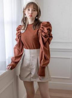 【新品未使用】ボリュームスリーブニット(キャメル) 【GRL(グレイル)】