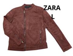 ZARA ショートキルティングフェイクレザージャケット　L ZARA ショートフェイクレザーキルティングジャケット Sサイズ