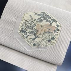 7-46 夏帯 夏物 開き名古屋帯 美品 正絹 着物 - メルカリ