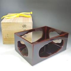 茶道具　金森春次作　草文　莨入　煙草盆　共箱　C　8045 茶道具金森春次作草文莨入煙草盆共箱C8045