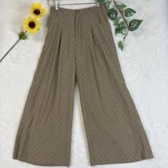 ローリーズファーム　タックワイドパンツ　ベージュ　花柄　フリーサイズ
