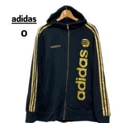 adidas パーカー ブラック ゴールド 黒 金 サイズO