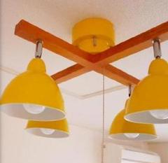 シーリングライト イエロー 電球付き 天井照明 照明器具