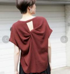○美品○LOWRYS FARM　ウシロネジリプルオーバー　Tシャツ　ゆったり