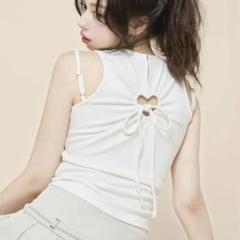 andmary heart point tops white - メルカリ