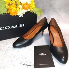 極美品 箱付き COACH コーチ パンプス 24.5 ブラック ピンヒール 極美品 箱付き COACH コーチ パンプス 24.5 ブラック ピンヒール