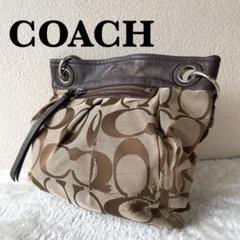 美品✨COACHコーチセミショルダーバッグトートバッグシグネチャー総柄ブラウン茶