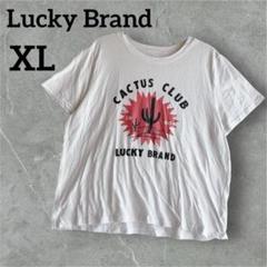 Lucky Brand 【XL】ホワイト半袖プリントTシャツ 白コットン50%