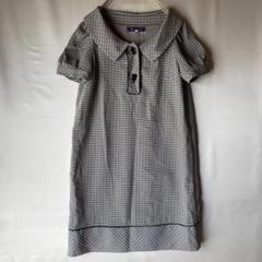 L 美品　エムズグレイシー　半袖　ハートボタン　ワンピース　グレー　春夏　涼しい